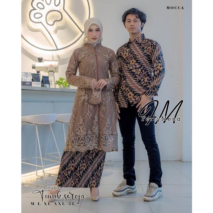 Permata Olshop / Couple Kebaya Busui Kancing Depan Dan Kemeja / Couple Kebaya Lamaran / Kebaya Couple Kondangan / Kebaya Seragam / Couple Kebaya Busui / Couple Kebaya Jumbo