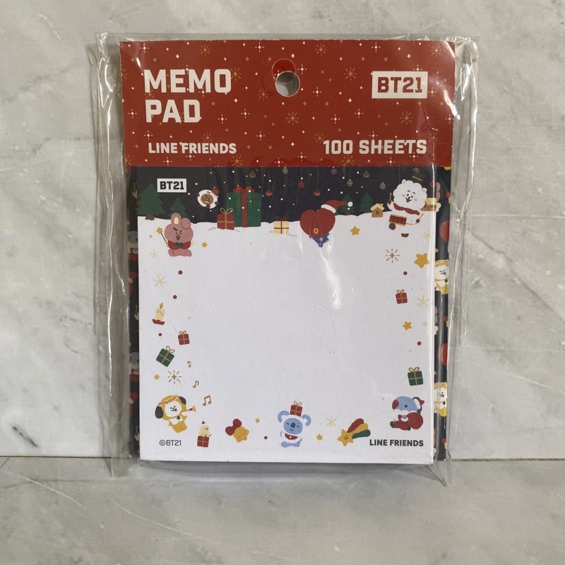 

BT21 memopad memo pad christmas edition tata mang rj chimmy koya shooky cooky