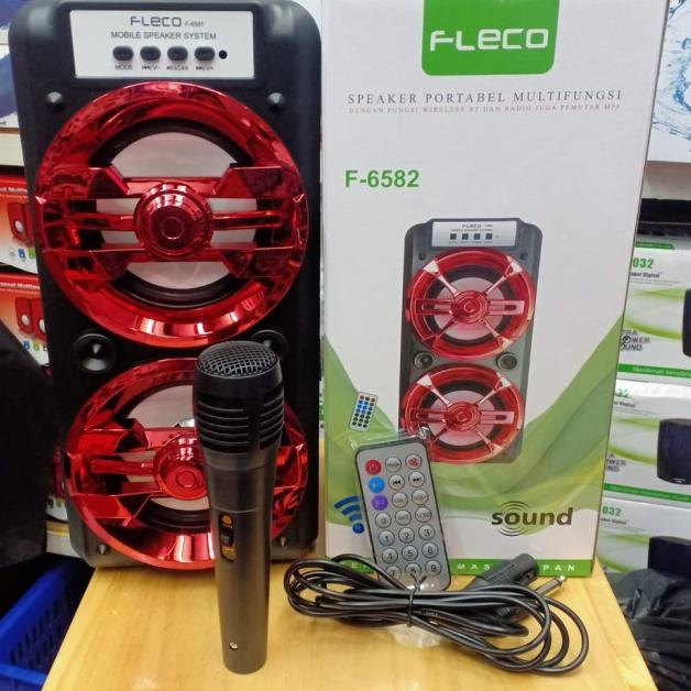 Speaker Fleco Super Bass F-6581 Bluetooth Wireless Speaker + Mic