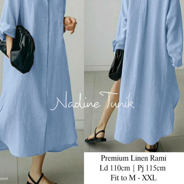 JUMBO Nadine midi dress fashion muslim - Putih