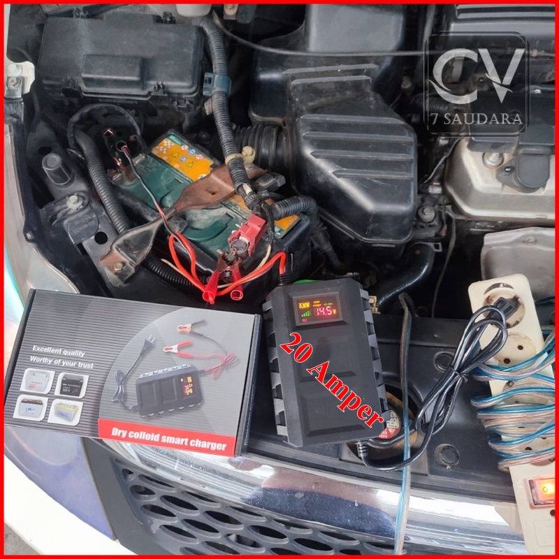 Cas Aki 20A Mobil Motor Charger Carger Starter Jumper Accu Portable Otomatis 12v 20A Truck Pick Up M