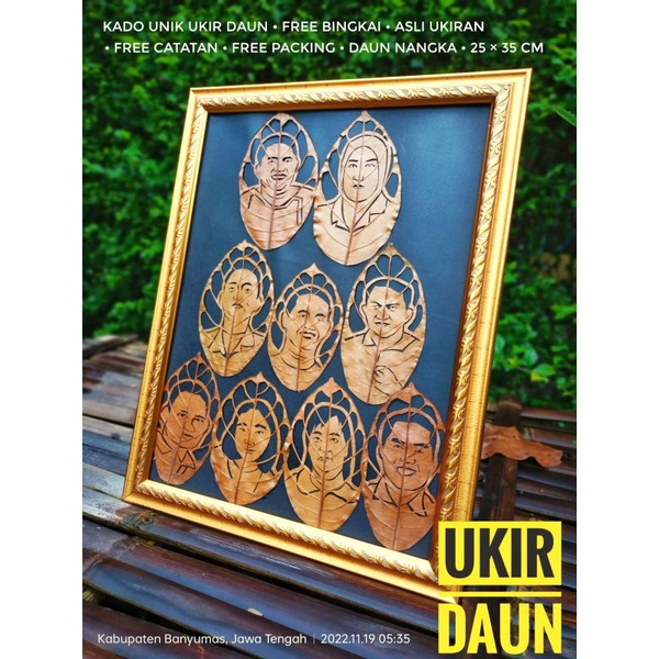 Kado Unik Gift Unik Kado Doi KADO PERNIKAHAN KADO UNIK KADO PACAR UKIR LUKISAN DAUN SILUET KADO ULTA