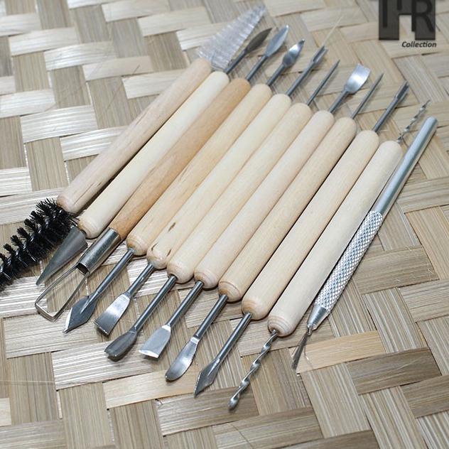 

Butsir set / Alat ukir clay / Pottery tool / Modelling tools - 11pcs.
