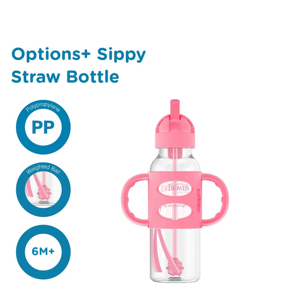 Dr browns Sippy Straw Bottle Standart Silicone Handle 250ml