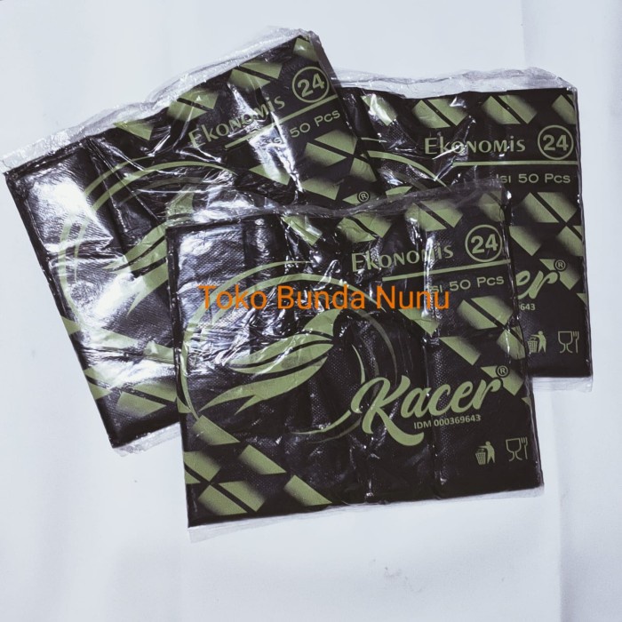 Plastik HD Kantong Kresek Hitam Dop Kacer Ukuran 24