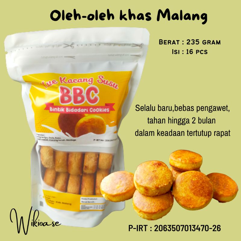 

Oleh-oleh Khas Malang Kue Kacang Susu Kering BBC Camilan Manis Gurih Renyah Enak