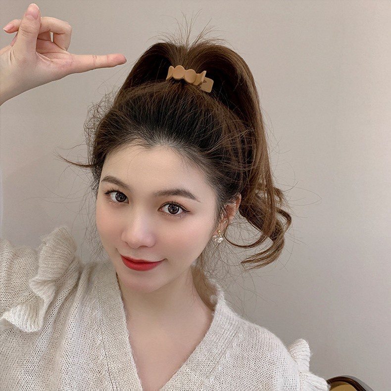 Jepit Rambut Ponytail Bentuk Bulat Kecil Gaya Vintage Korea Untuk Wanita