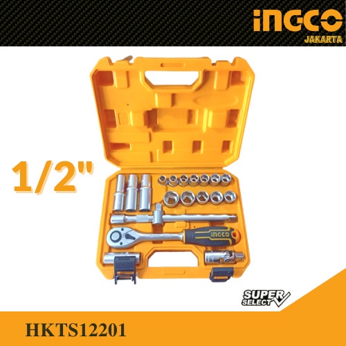 Kunci Sok Set (20-Pc/1/2&quot;) Socket Set INGCO HKTS12201 Shock Soket Sock