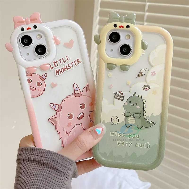 Case Motif Dinosaurus Kecil Untuk IPhone 14 Pro Max 13 Pro Max 11 12 Xr XS 6 6S 7 8 Plus