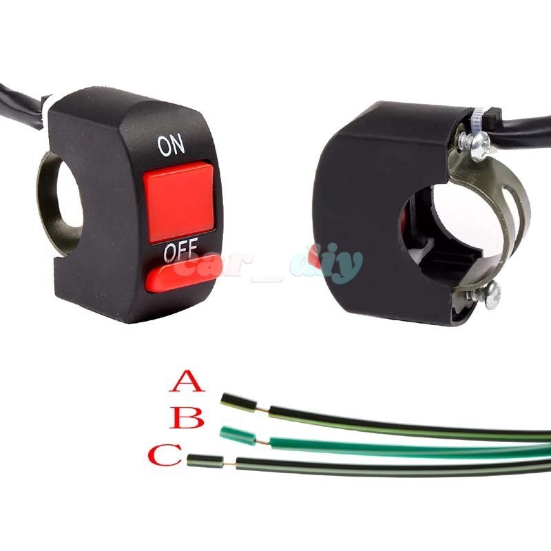 Saklar ON / Off Lampu Depan LED 2 / 3-kabel 50cm Untuk Motor