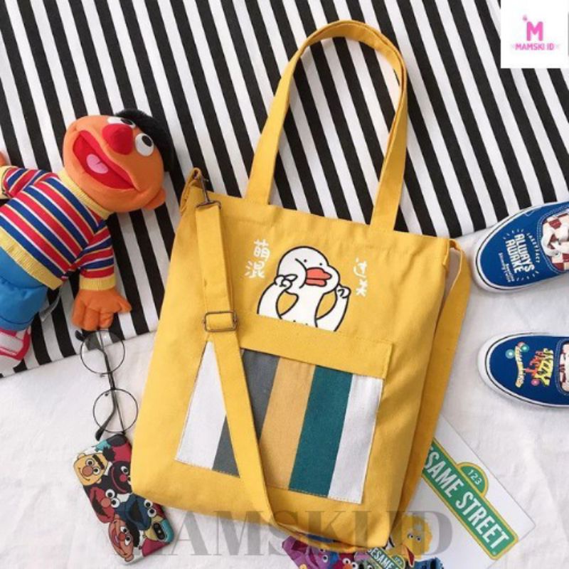 Arifirn Tote Bag Duck - Tas Tote Bag Wanita (Resleting)