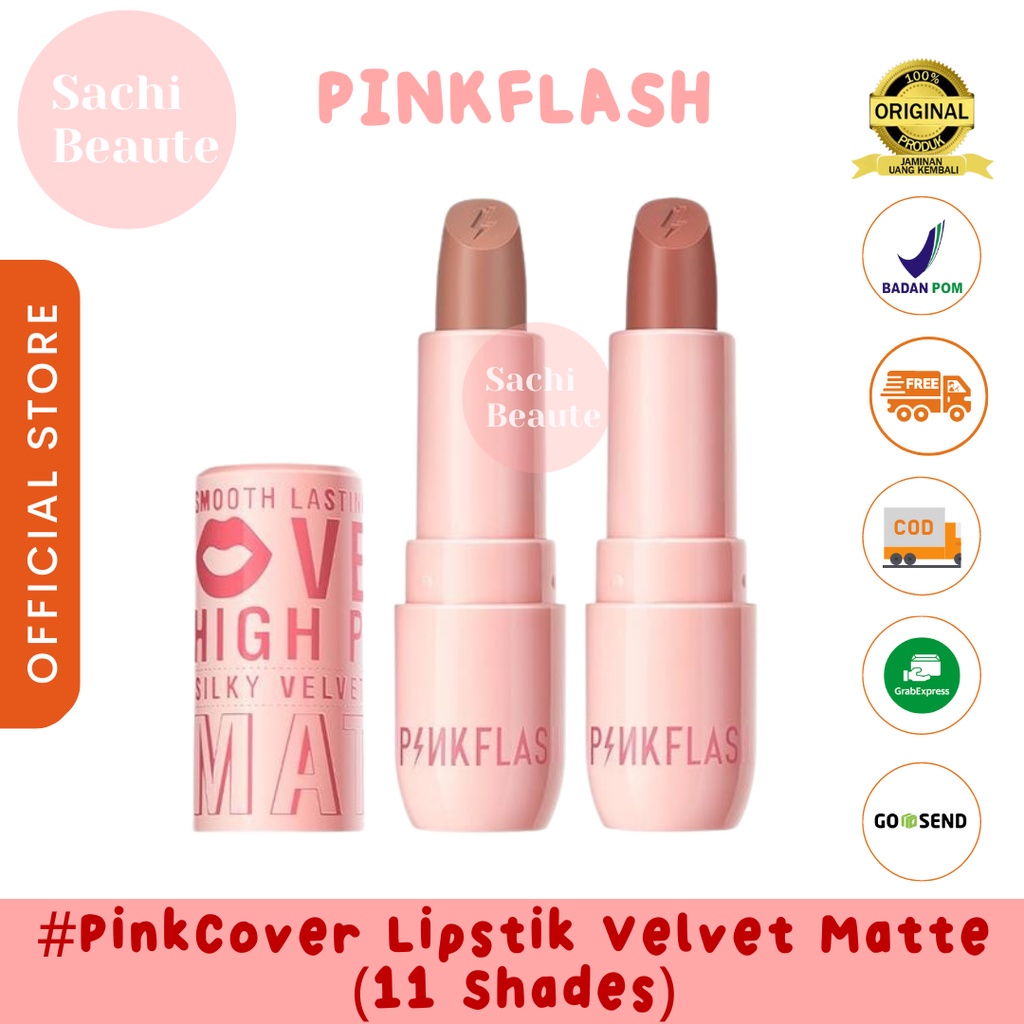 PINKFLASH PinkCover Cover Girl Velvet Matte Cream Lipstick High Pigment Lasting Silky Soft Smooth Creamy Not Dry Halus dan lembut