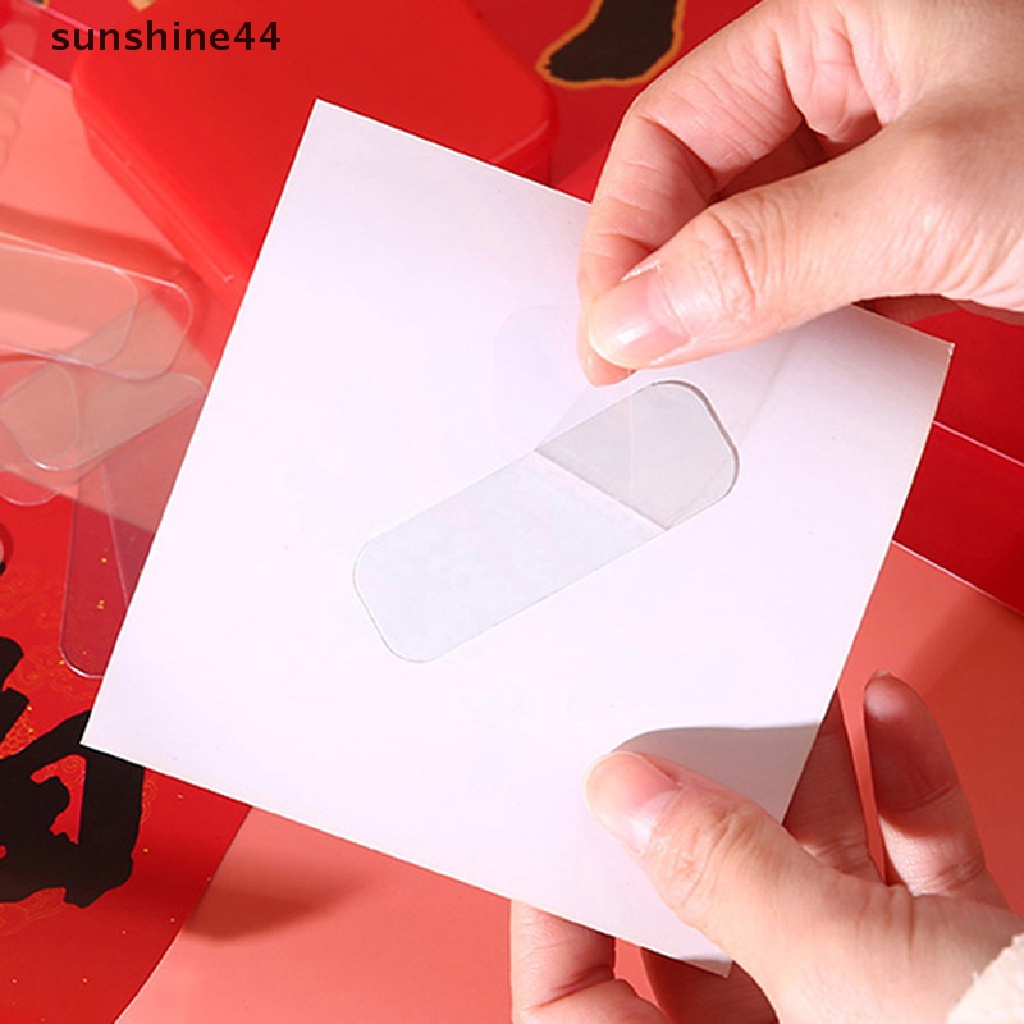 Sunshine 60pcs / Kotak Stiker Transparan Dua Sisi Universal Tanpa Bekas