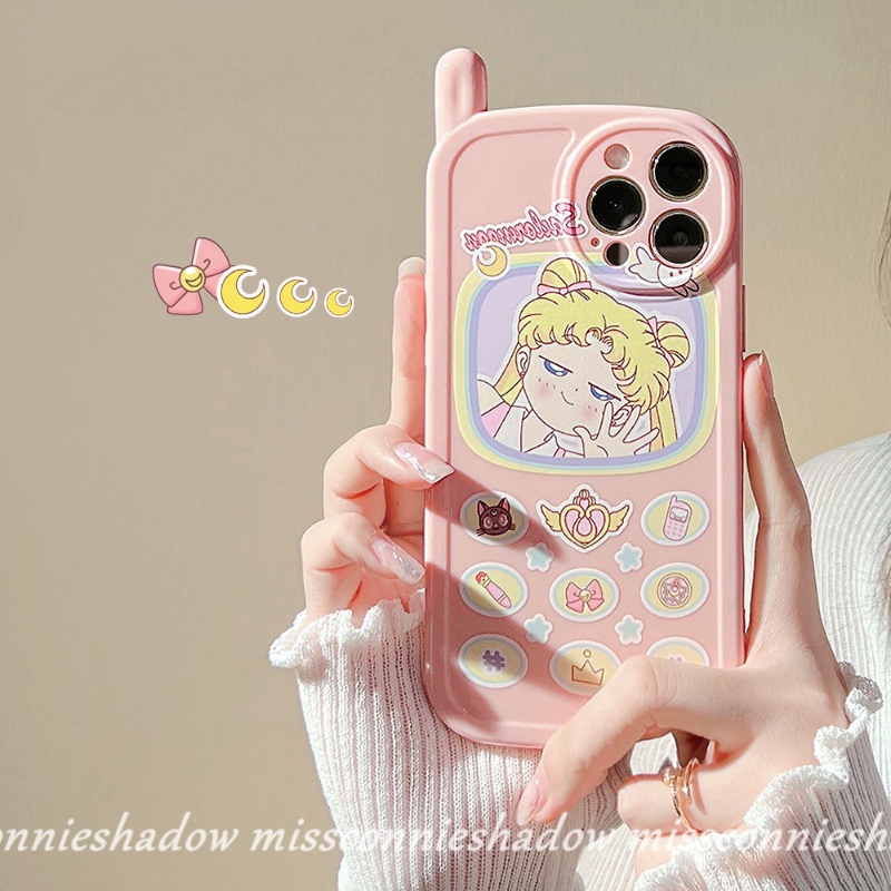 Soft Case Hp Gambar Sailor Moon Model Jepang / Retro Untuk IPhone 7 / 8plus / 11 / 12 / 13 / 14pro MAX / XR / X / XS MAX / SE