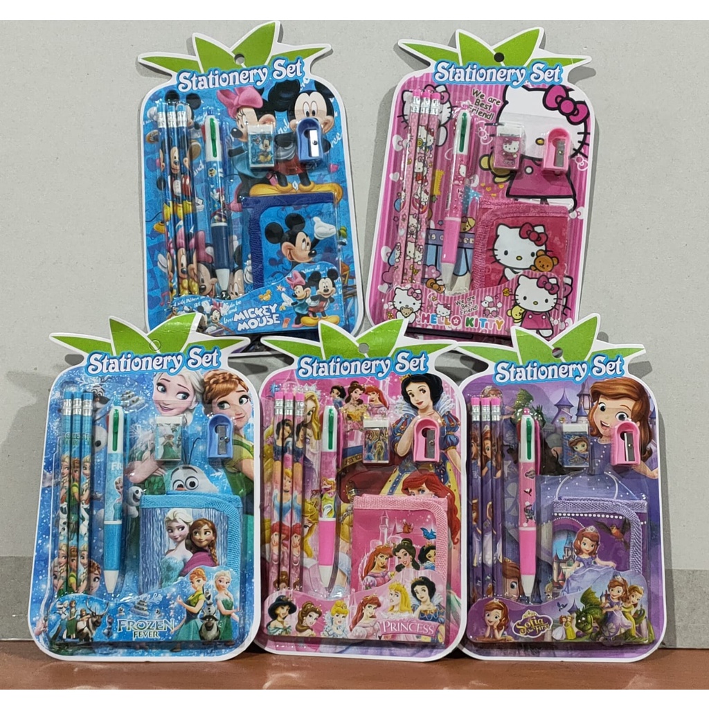 

Set Alat Tulis Sekolah 7 in 1 Karakter Lucu, Stationery Set Alat Tulis 7 IN 1