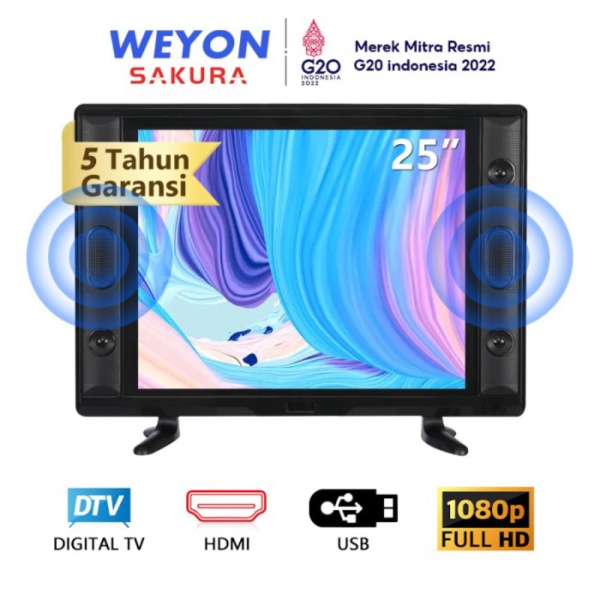 Weyon Sakura TV LED 25 inch HD Ready Televisi MurahTCLG-S25AWIDE - analog tv Murah