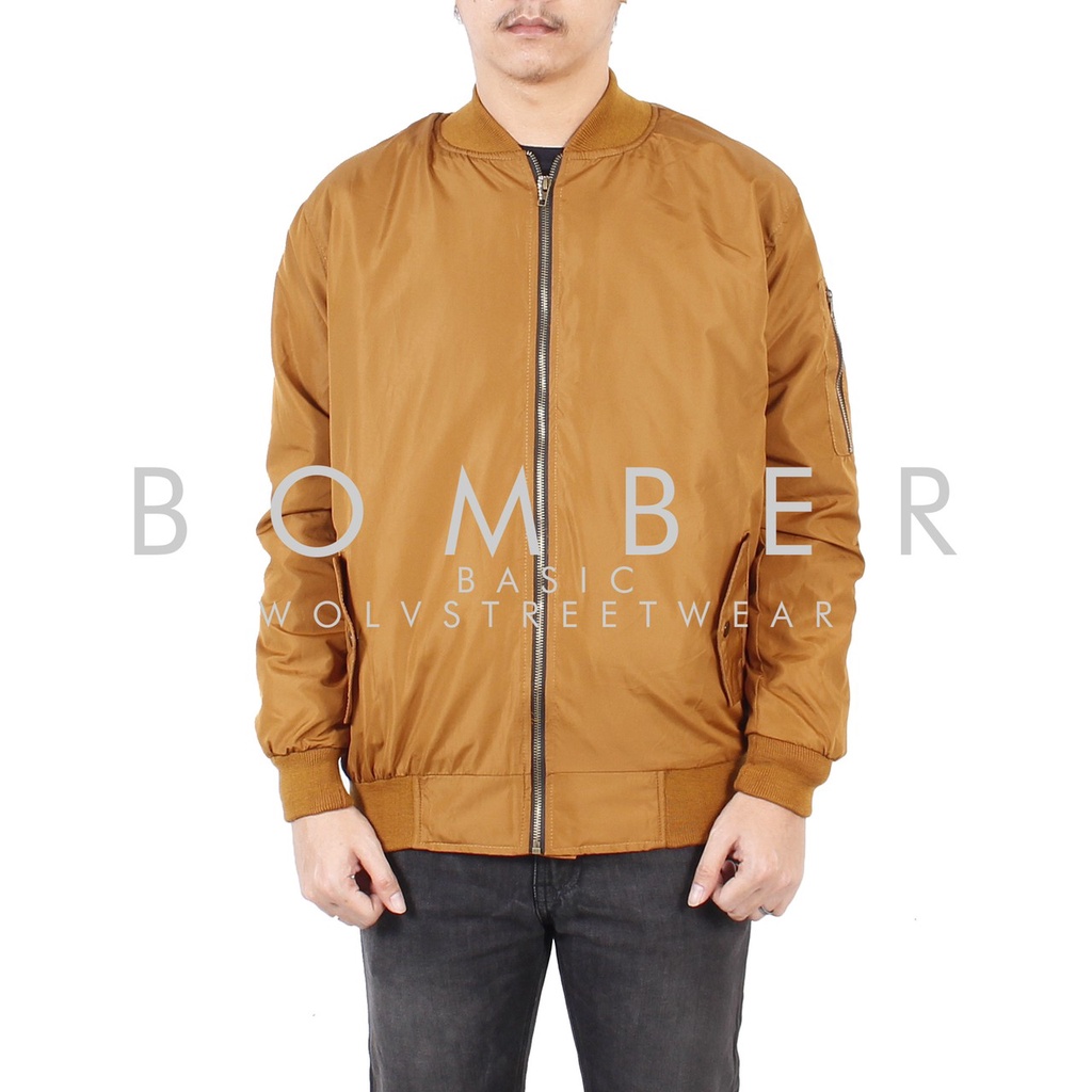 TURUN HARGA ! Jaket Bomber Outdoor Taslan Polos Anti Air Casual Pria Original Wolv / Jaket Bomber