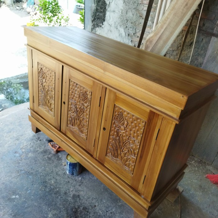 Bupet Rata Jati Model Minimalis/ Bupet Tivi