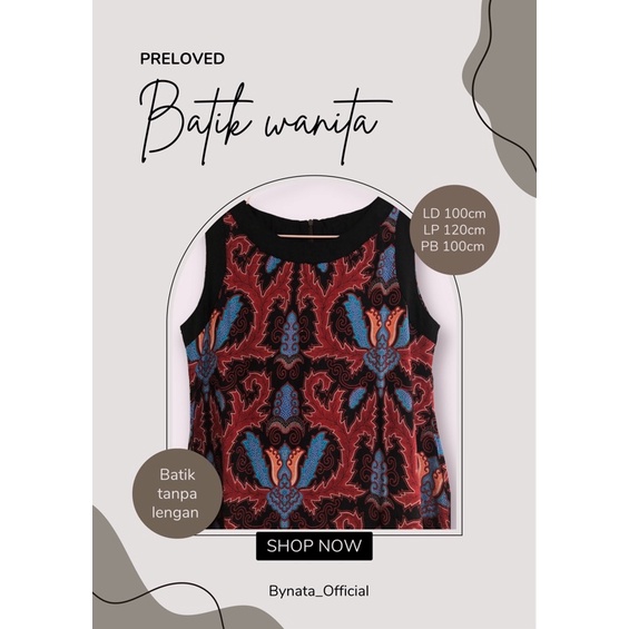 PRELOVED Dress Batik Wanita Midi 7/8 Murah