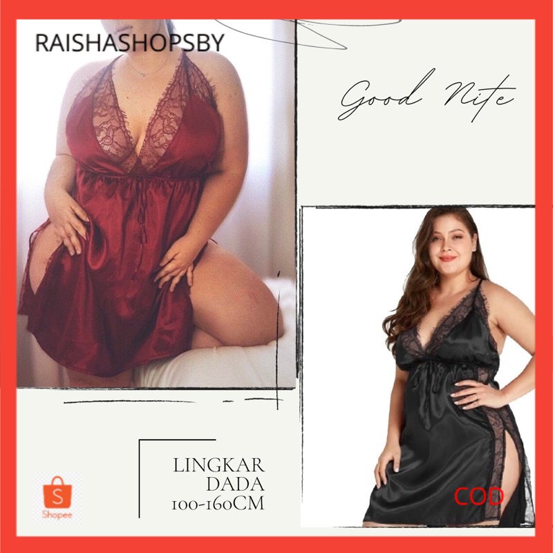 Terbaru lingerie bigsize / max ld 160cm/  baju tidur wanita sexy / lingerie babydoll - D102