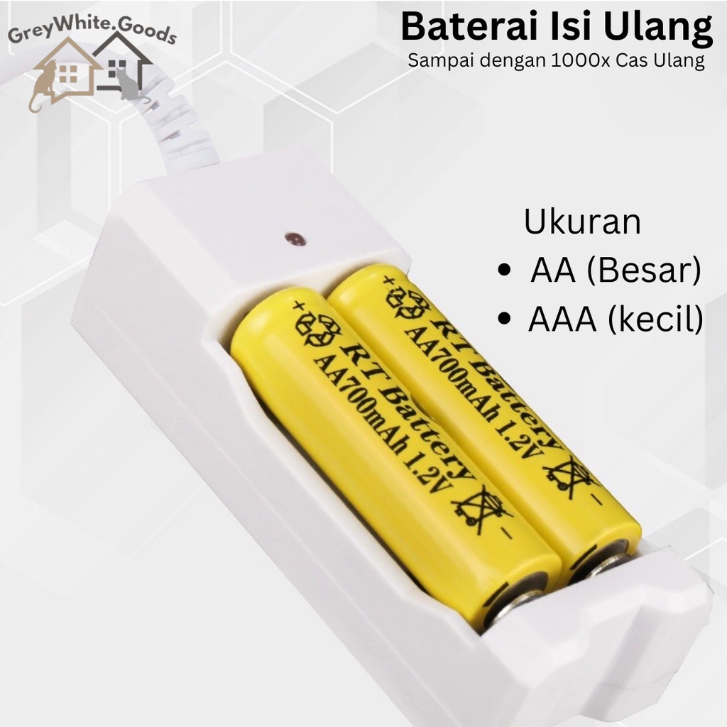 Baterai isi ulang ukuran AA &amp; AAA 700 mAh 600 mAh