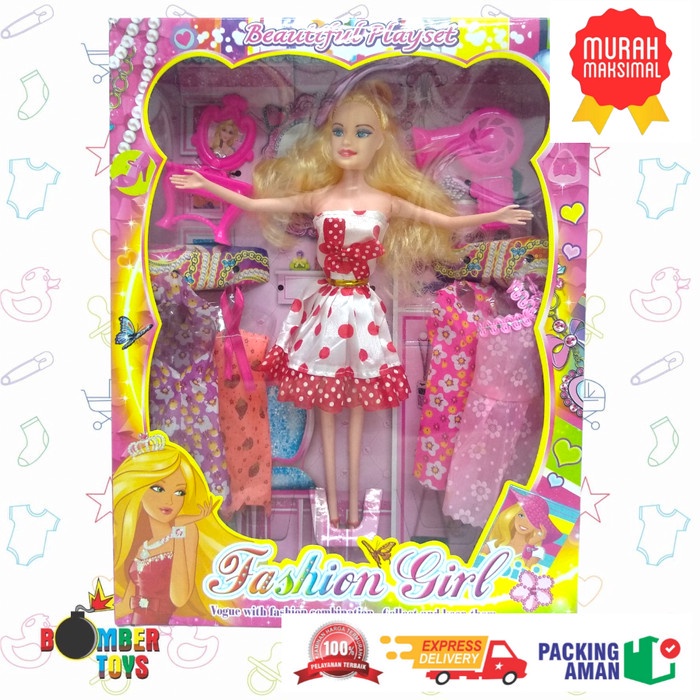 MAINAN ANAK BONEKA BERBIEE GANTI BAJU BERBIE BEAUTY 3689-21A