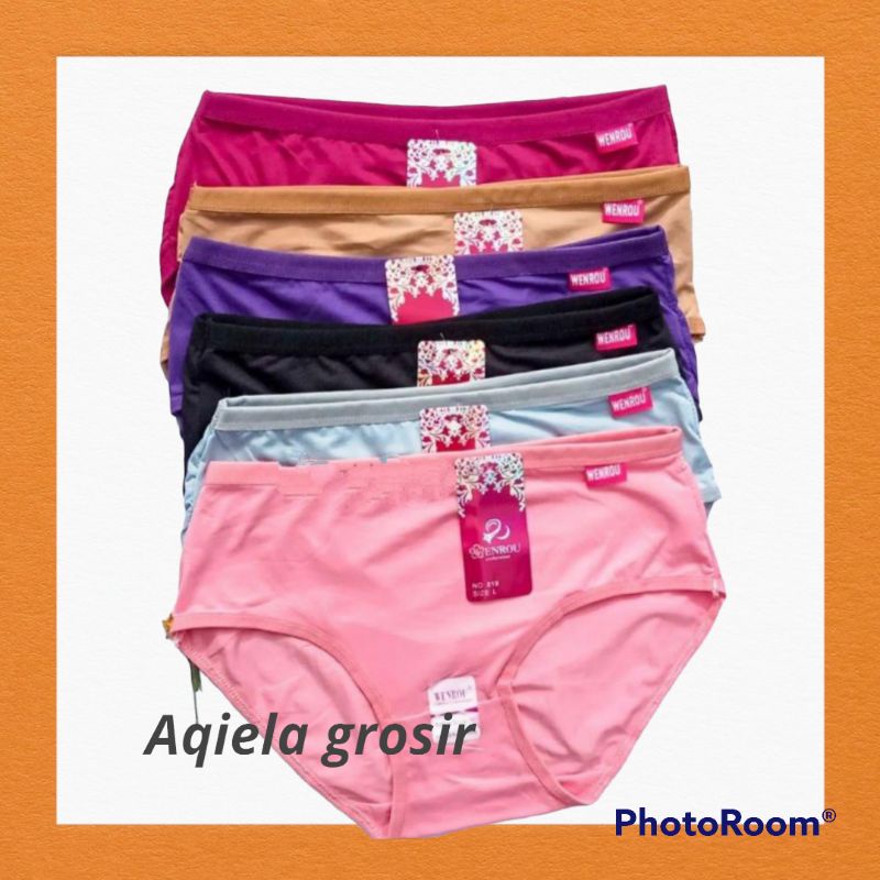 (L XL XXL) GROSIR 12 PCS CD WANITA LUSINAN CELANA DALAM REMAJA DEWASA MURAH WENROU 819 5.0
