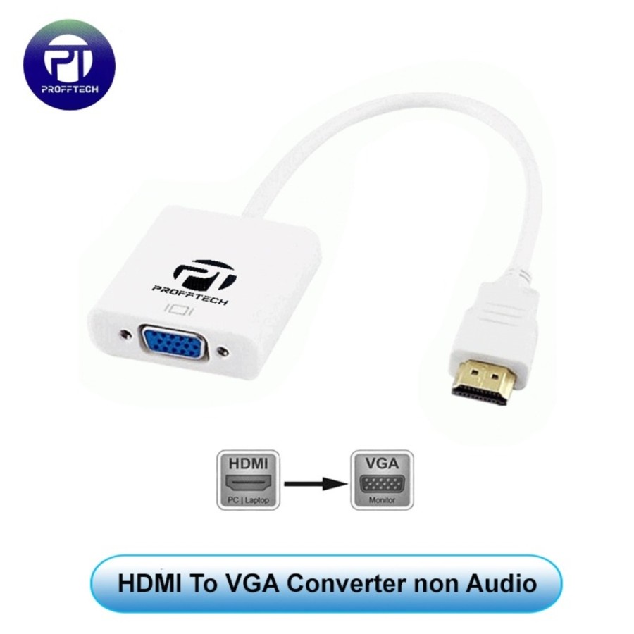 Hdtv to vga NON AUDIO konverter profftech 1080p full hd gold for laptop pc - Converter Hdtv male to d-sub 15 pin female FHD proff tech