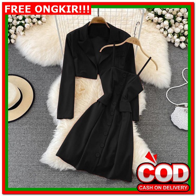 Baju Dress Pesta Wanita Model Terbaru Kekinian Kondangan Imlek Natal Pesta Brukat Selutut Dress Manu