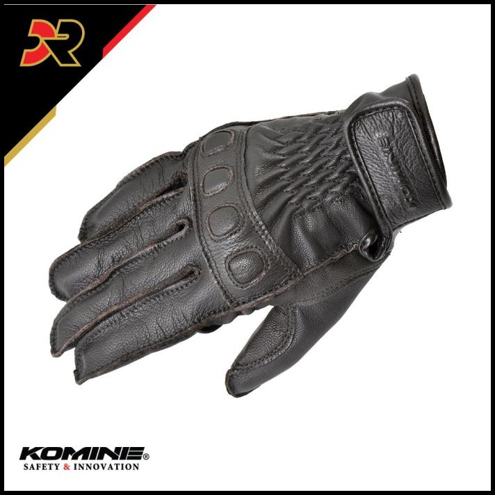 Gk-720 Dark Brown Vintage Leather Gloves Sarung Tangan Komine Gk720