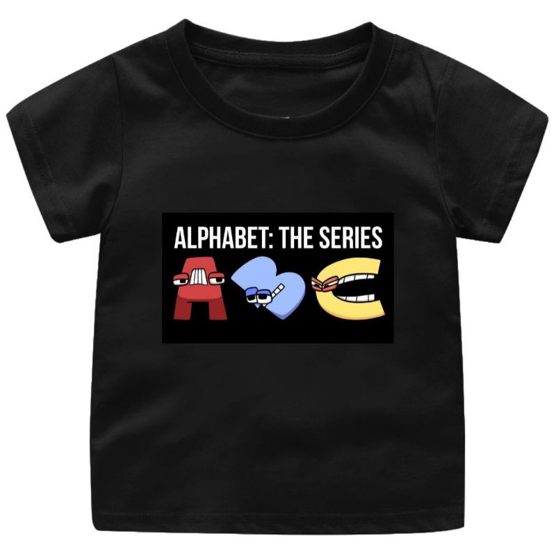 BAJU KAOS ANAK CEWEK-COWOK 1-12 TAHUN MOTIF ALPHABET LORE THE SERIES