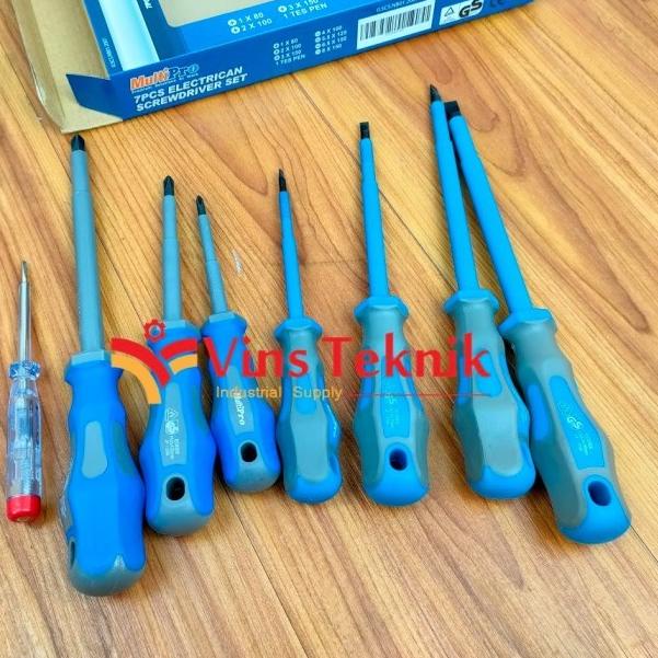 OBENG LISTRIK SET HEAVY DUTY MULTIPRO 7PCS ELECTRICAN SCREWDRIVER SET