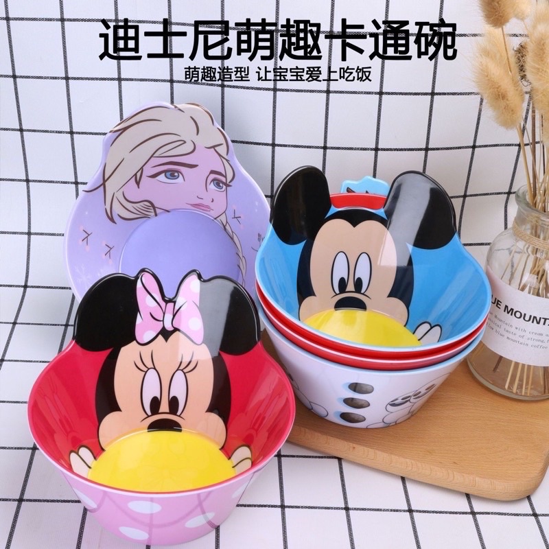 mangkok karakter lucu melamin original snow hk minnie mickey mouse melamine yes