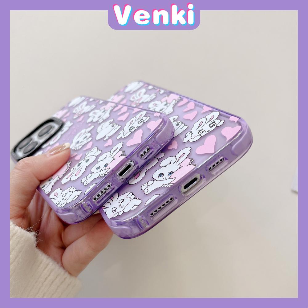 Case iPhone 14 Pro Max Thickened Silicone Soft Case Clear Purple Cute Bunny Shockproof Camera Protection Compatible For iPhone 13 12 11 Pro Max XR XS 6 6S 7 8 Plus