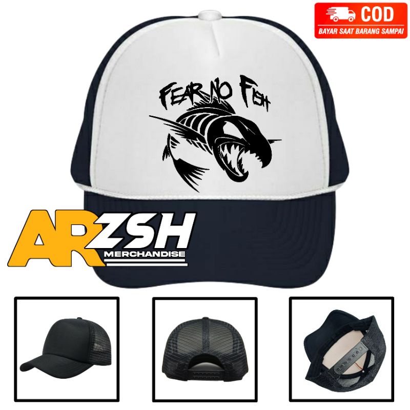 Topi Trucker Jaring Fear No Fish - Topi Mancing Fear No Fish