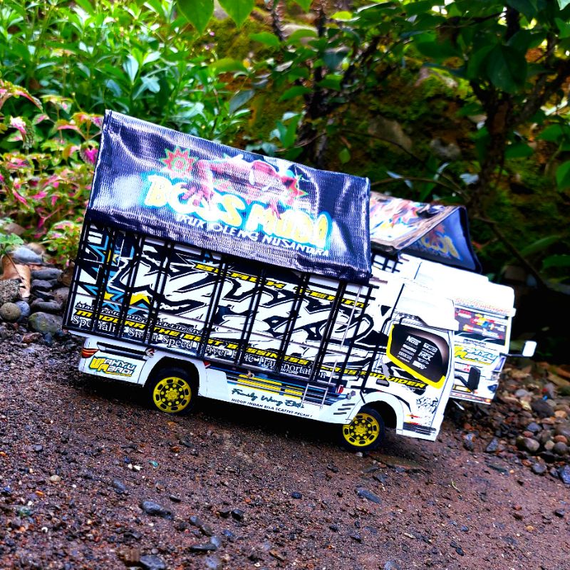 TRUK OLENG MINIATUR TRUK OLENG WAHYU ABADI 2 FULL LAMPU TERPAL