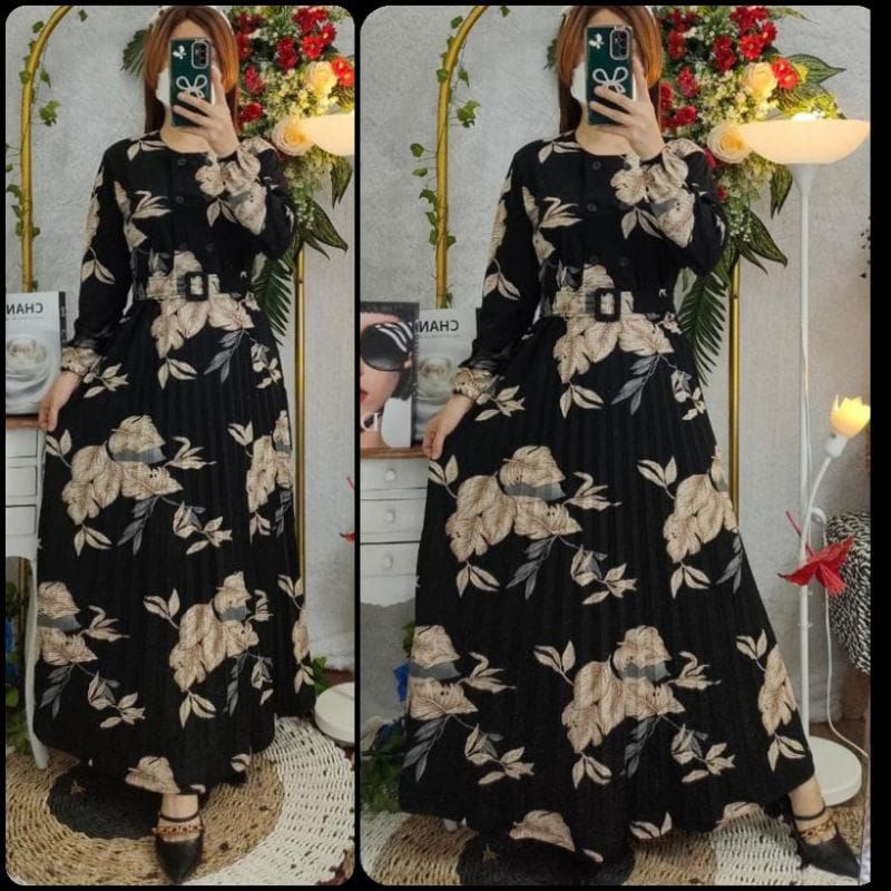 Gamis voxy motif bunga