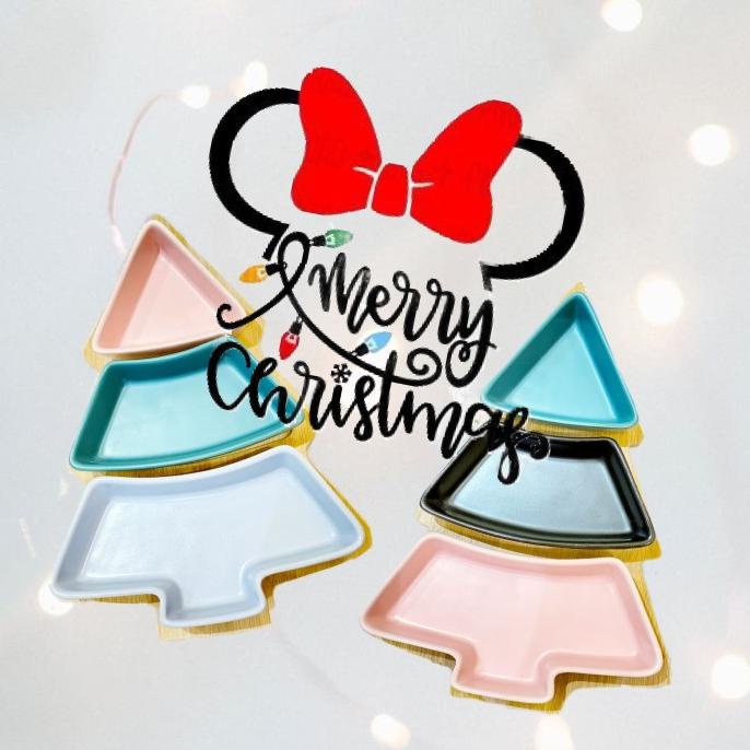 Piring Snack pohon natal keramik ala Nordic Xmas