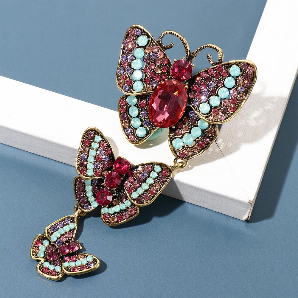 Agustina Wanita Bros Niche Desain Pin Serangga Kupu-Kupu Upacara Perjamuan Berlian Imitasi Alloy Aksesori Pakaian