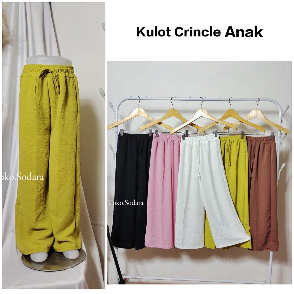 Kulot Anak Crincle 3 pcs (8-12 Thn)  Bonus Gantungan Kunci Random // Celana Anak Bisa Cod