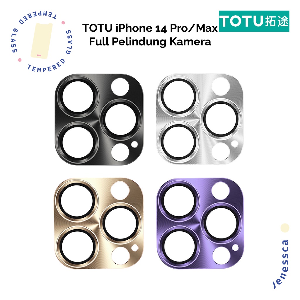 Pelindung Kamera iPhone 14 Pro/Max TOTU Tempered Glass Camera Full Protect