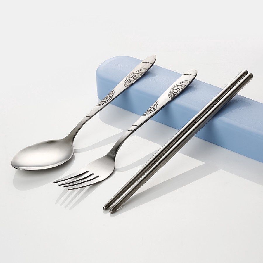 Sendok Garpu Sumpit set stainless Peralatan makan Food Grade Motif Lifestyle Modern - 1 set