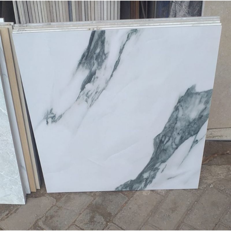 granit lantai dinding 60x60 putih corak panda white