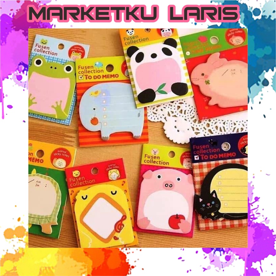 

MKL - Sticky Notes Motif HewanTempelan Kertas Catatan Memo Note Karakter Animal Mini Book Karakter Binatang Lucu R457