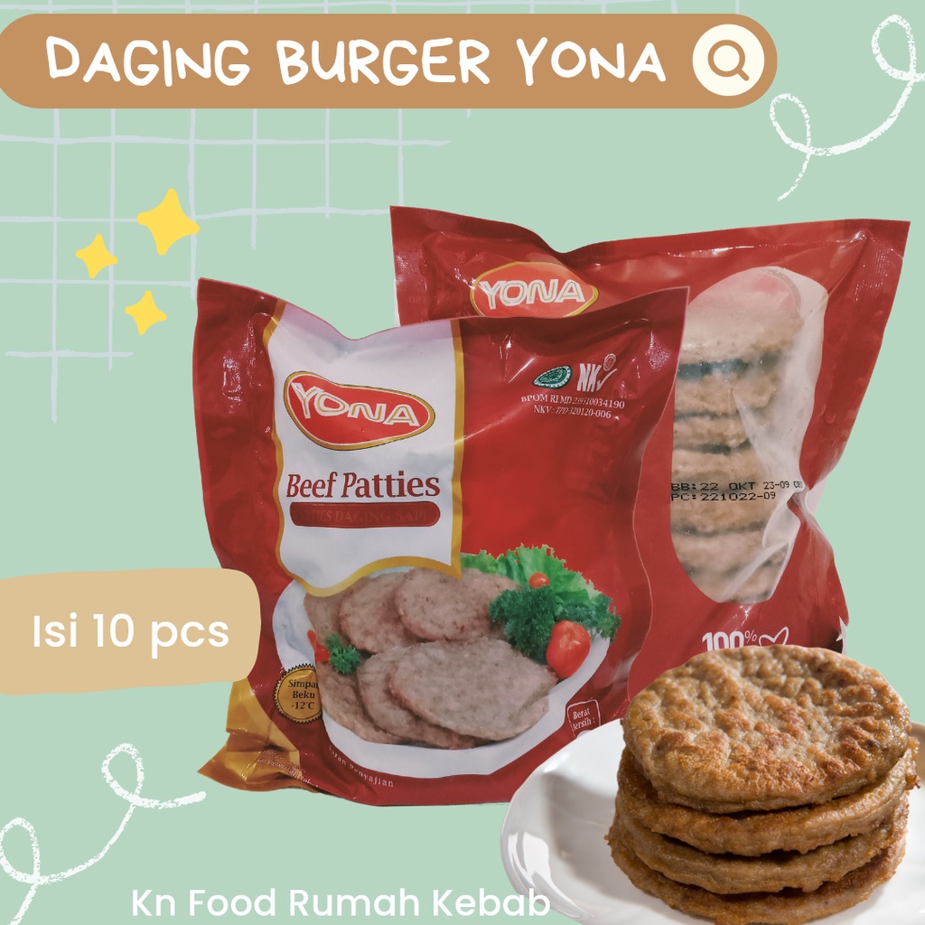 

Daging Burger Beef Yona isi 10 -Yona Patties-Daging Burger Yona