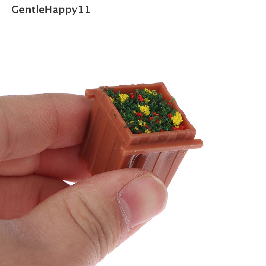 Gentlehappy 1: 12bunga Miniatur Rumah Boneka Bed Model Pot Bunga id