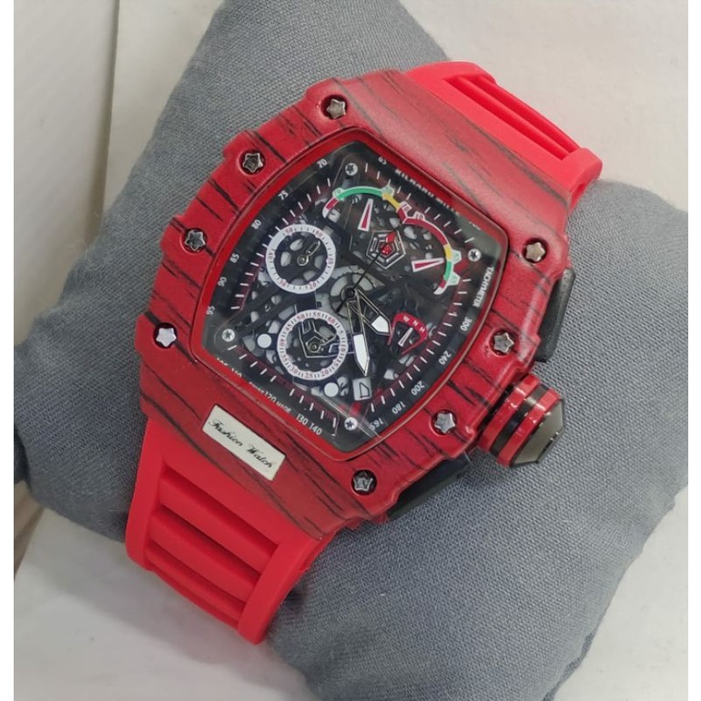 JAM TANGAN PRIA RM MCLAREN ANALOG TALI KARET CRONO TANGGAL AKTIF DIAMETER 4,2 CM