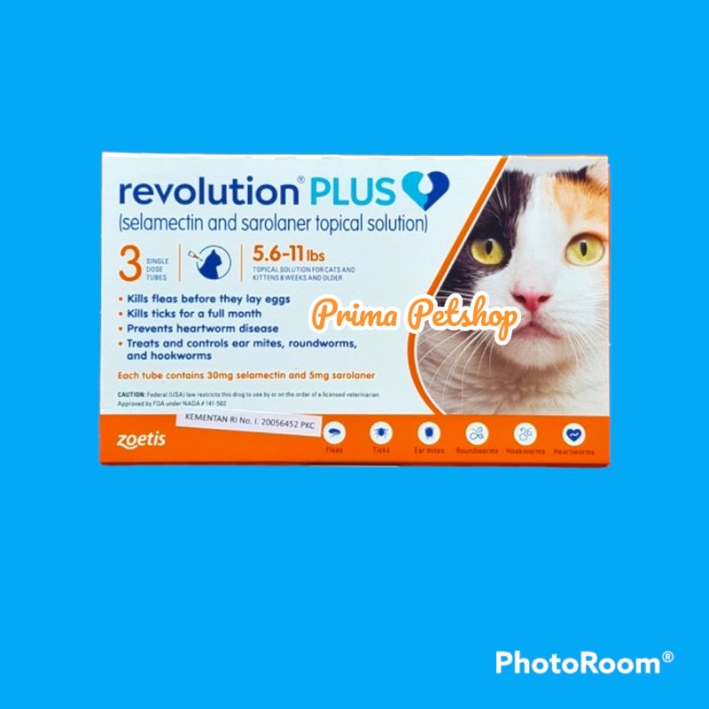 Revolution plus cat orens 5.6 - 11 lbs obat kutu kucing