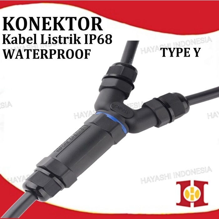 Sambungan Konektor Kabel Listrik Tahan Air Outdoor Waterproof IP68 T Y