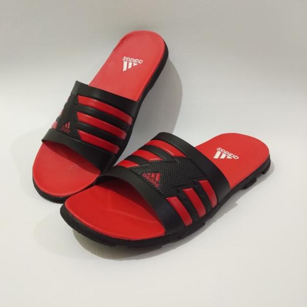 SANDAL SELOP PRIA. SANDAL SELOP. SANDAL KULIT. SANDAL SANTAI - HITAM HITAM, 39